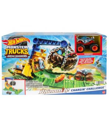 Hot Wheels Monster Trucks Arena Smashers, Desafio de Rhinomite - HTP18 - MATTEL