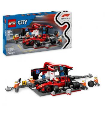 LEGO City - 60443 - Boxe de F1® e Equipa da Boxe com Carro da Ferrari