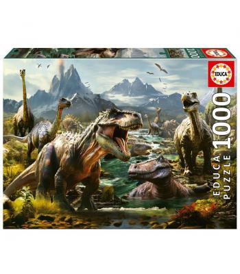 Educa Puzzle 1000 peças, Dinossauros Ferozes - 19924 