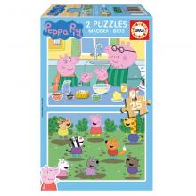 Educa Puzzle 2x25 peças em madeira - 19995 - Peppa